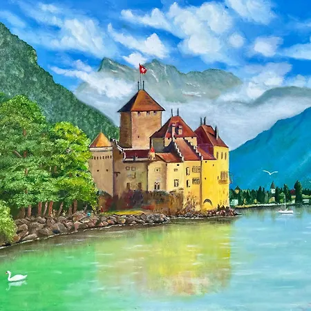 Historic House Aigle - Lake & Alps - Garden & Bbq Apartment